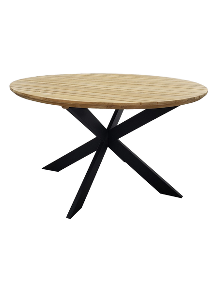 Gartentisch | Gartentisch Ibiza, rund, Teak - anthrazit, natur, 135cm - von LIVING Collection online kaufen bei LIVINGforme.