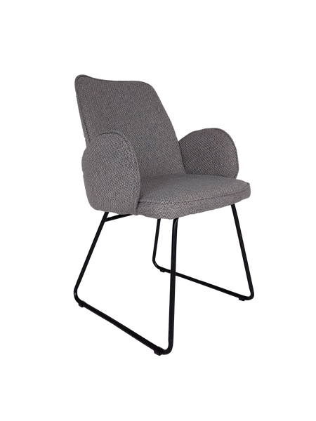 Stuhl | Gepolsterter Armlehnstuhl | Mitzie in Grau - von LIVING online kaufen bei LIVINGforme.