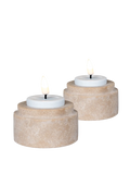 Teelichthalter-Set Travertin, natur Kerzenhalter Living Nordic