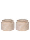 Teelichthalter-Set Travertin, natur Kerzenhalter Living Nordic