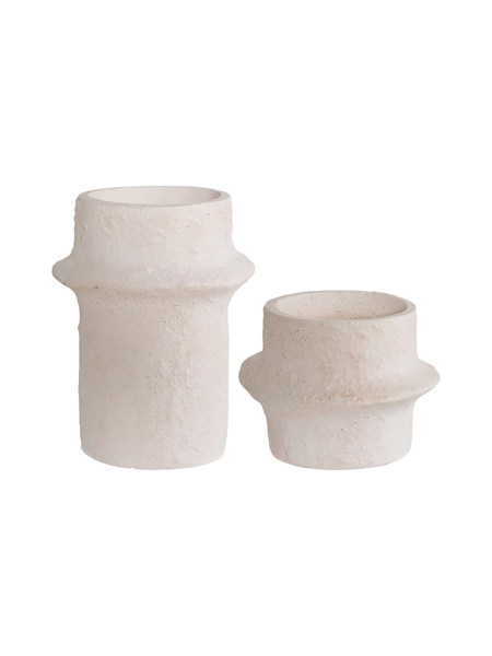 Kerzenhalter-Set Zement, weiß Kerzenhalter Living Nordic 5x15 cm Ø11, weiß
