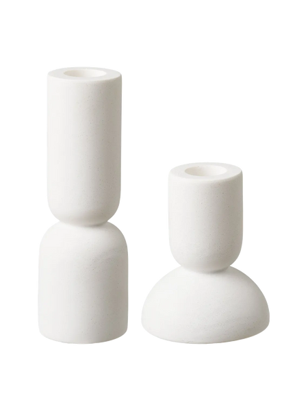 Kerzenhalter-Set Kalkstein, weiß Kerzenhalter Living Nordic