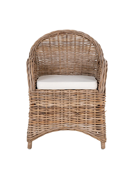 Larisa Gartenstuhl Kubu-Rattan, grau Gartenstuhl Living Nordic