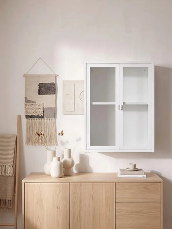Brisbane Hängevitrine weiß, 80 x 18 x 80 cm Hängevitrine Living Nordic