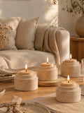 Teelichthalter-Set Travertin, natur Kerzenhalter Living Nordic