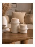 Kerzenhalter-Set Zement, weiß Kerzenhalter Living Nordic