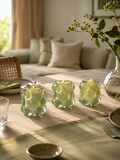 Kerzenhalter-Set Glas, beige/grün Kerzenhalter Living Nordic