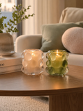 Kerzenhalter-Set Glas, beige/grün Kerzenhalter Living Nordic