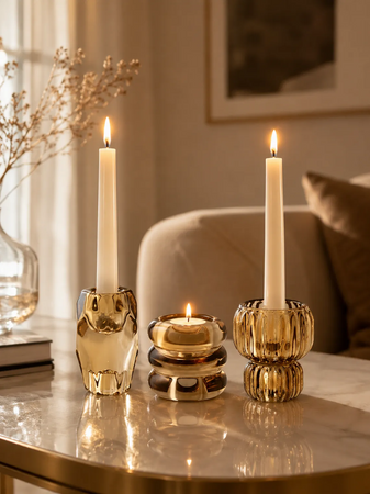 Kerzenhalter Glas, rauchbraun Kerzenhalter Living Nordic