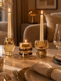Kerzenhalter Glas, rauchbraun Kerzenhalter Living Nordic