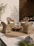 Larisa Gartenstuhl Kubu-Rattan, grau Gartenstuhl Living Nordic
