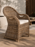 Larisa Gartenstuhl Kubu-Rattan, grau Gartenstuhl Living Nordic