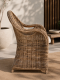 Larisa Gartenstuhl Kubu-Rattan, grau Gartenstuhl Living Nordic