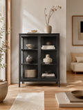 Vitrine | Brisbane Vitrine schwarz, 80 x 40 x 101 cm - von House Nordic online kaufen bei LIVINGforme.