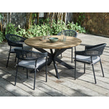 Gartentisch | Gartentisch Ibiza, rund, Teak - anthrazit, natur, 135cm - von LIVING Collection online kaufen bei LIVINGforme.
