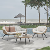 Outdoor Loungeset | Outdoor Lounge-Set Palma, Wicker - natur (4-teilig) - von LIVING Collection online kaufen bei LIVINGforme.