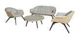 Outdoor Loungeset | Outdoor Lounge-Set Palma, Wicker - natur (4-teilig) - von LIVING Collection online kaufen bei LIVINGforme.
