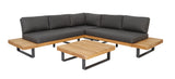 Lounge | Outdoor Ecklounge Bahamas mit Tisch, Akazie - anthrazit, teak - von LIVING Collection online kaufen bei LIVINGforme.