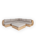 Lounge | Outdoor Ecklounge Beach House mit Tisch, Wicker - natur, grau - von LIVING online kaufen bei LIVINGforme.