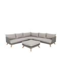 Lounge | Outdoor Ecklounge Ego mit Hocker/Tisch, Wicker - beige, grau - von LIVING Collection online kaufen bei LIVINGforme.
