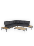 Lounge | Outdoor Ecklounge Göteborg mit Tisch, Akazie - anthrazit, natur - von LIVING online kaufen bei LIVINGforme.