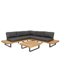 Lounge | Outdoor Ecklounge Bahamas mit Tisch, Akazie - anthrazit, teak - von LIVING Collection online kaufen bei LIVINGforme.