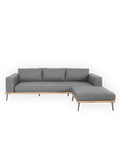 Lounge | Outdoor Lounge mit Hocker „Vive“ – Akazie in Teak-Optik - von LIVING online kaufen bei LIVINGforme.