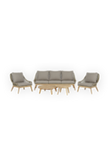 Outdoor Loungeset | Outdoor Loungeset Bay, Seilgeflecht, Akazie - natur, beige (5-teilig) - von LIVING Collection online kaufen bei LIVINGforme.