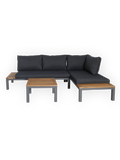 Lounge | Outdoor Ecklounge Bali mit Tisch, Akazie - anthrazit, teak - von LIVING online kaufen bei LIVINGforme.
