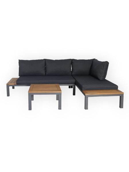 Lounge | Outdoor Ecklounge Bali mit Tisch, Akazie - anthrazit, teak - von LIVING online kaufen bei LIVINGforme.