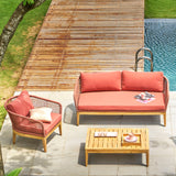 Outdoor Loungeset | Outdoor Loungeset Lucia, Seilgeflecht, Alu - lachs, bordeaux, natur (4-teilig) - von LIVING Collection online kaufen bei LIVINGforme.