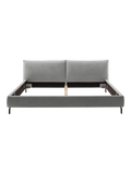 Pisa Polsterbett von Candy in Famous grey, von vorn ohne Matratze