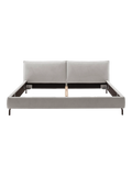 Pisa Polsterbett von Candy in Famous silver, von vorn ohne Matratze