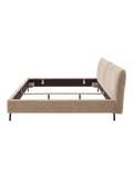 Pisa Polsterbett von Candy in Feincord sand, von der Seite ohne Matratze