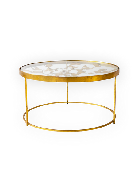 Couchtische | Couchtisch | "Gold Butterfly mit Glasplatte" - von LIVING online kaufen bei LIVINGforme.
