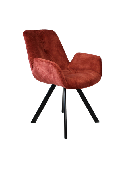 Stuhl | Samt-Armlehnstuhl | Coco in Rot - von LIVING online kaufen bei LIVINGforme.