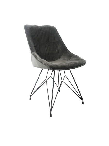 Stuhl | Samt-Stuhl | "Zoe "mit pulverbeschichtetem Eiffelturm-Gestell - von LIVING online kaufen bei LIVINGforme.