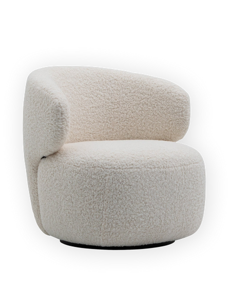 Sessel | Teddy-Sessel | Fred in Weiß, drehbar - von LIVING online kaufen bei LIVINGforme.
