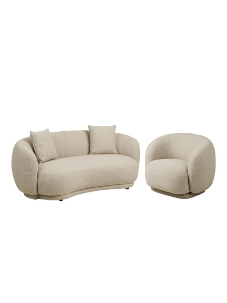Hawkes Set – 2,5-Sitzer Sofa + Loungesessel, sand Sofa-Set Living Nordic