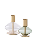 Kerzenhalter-Set klar/grün, Glas/Metall Kerzenhalter Living Nordic