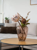 Vase mundgeblasenes Glas, braun Vase Living Nordic