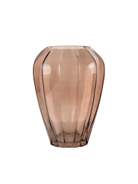 Vase mundgeblasenes Glas, braun Vase Living Nordic Ø22x29 cm