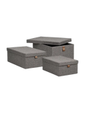 Noto Aufbewahrungsboxen Textil, dunkelgrau Aufbewahrung Living Nordic