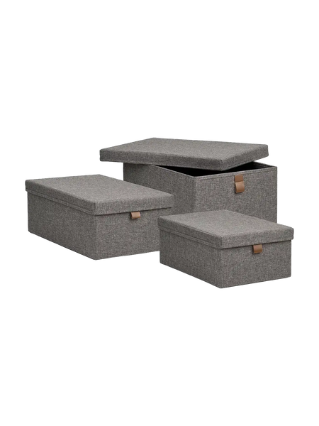 Noto Aufbewahrungsboxen Textil, dunkelgrau Aufbewahrung Living Nordic