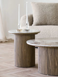 Athens Couchtisch Tischplatte aus Keramik, weiß/braun Couchtisch Living Nordic