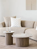 Athens Couchtisch Tischplatte aus Keramik, weiß/braun Couchtisch Living Nordic