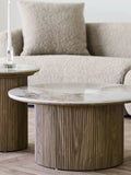 Athens Couchtisch Tischplatte aus Keramik, weiß/braun Couchtisch Living Nordic