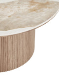 Athens Couchtisch Tischplatte aus Keramik, weiß/braun Couchtisch Living Nordic