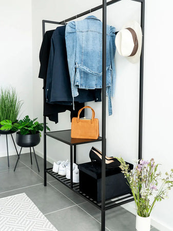 Vita Kleiderschrank Stahl, schwarz Kleiderschrank Living Nordic
