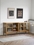 Zamora Sideboard Eiche/Eichenfurnier/Sicherheitsglas Sideboard Living Nordic
